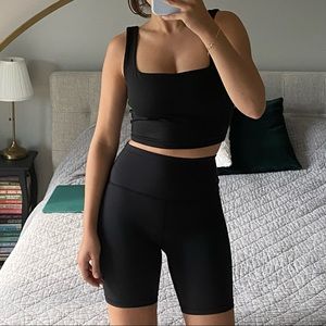 Reformation Black Ecomove High Rise 7” Bike Short